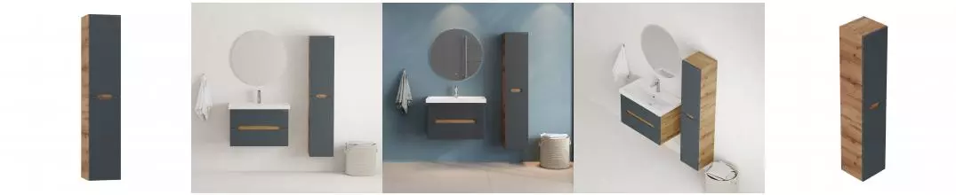 Пенал Айленд 30 подвесной, графит/дуб крафт золотой (150) · Onika, 403087