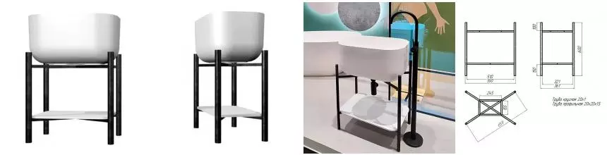 Консоль «Kupala» Vasilisk 60 (Chasha 60/40) чёрная