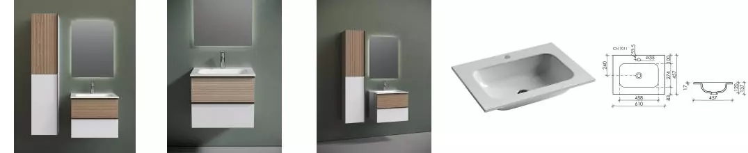 Мебель для ванной подвесная «Sancos» Delta 60 дуб светлый/белая Мебель для ванной подвесная «Sancos» Delta 60 дуб светлый/белая