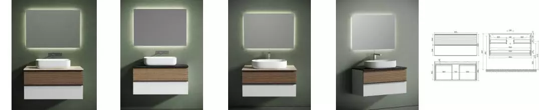 Мебель для ванной подвесная «Sancos» Delta 100 со столешницей дуб светлый/белая