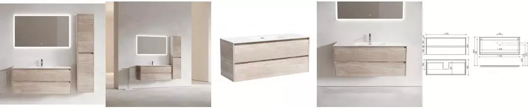 Мебель для ванной подвесная «Sancos» Libra 120 дуб галифакс натуральный