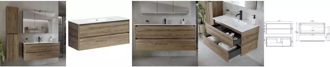 Мебель для ванной подвесная «Sancos» Libra 120 дуб чарльстон