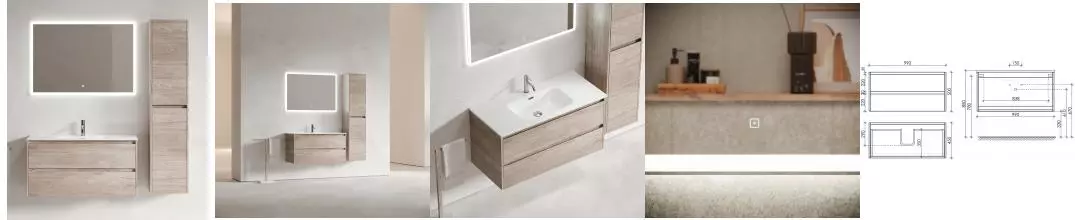 Мебель для ванной подвесная «Sancos» Libra 100 дуб галифакс натуральный