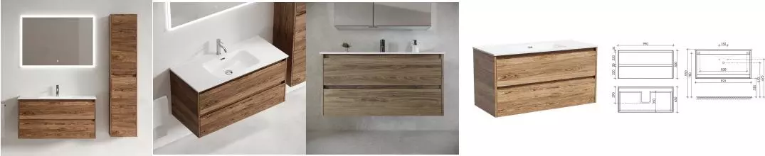 Мебель для ванной подвесная «Sancos» Libra 100 дуб чарльстон