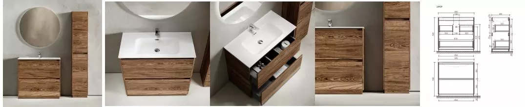 Мебель для ванной «Sancos» Libra Floor 90 дуб чарльстон