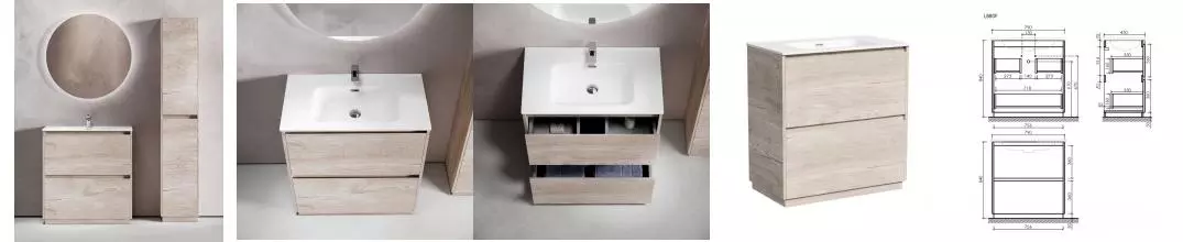 Мебель для ванной «Sancos» Libra Floor 80 дуб галифакс