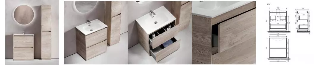 Мебель для ванной «Sancos» Libra Floor 70 дуб галифакс