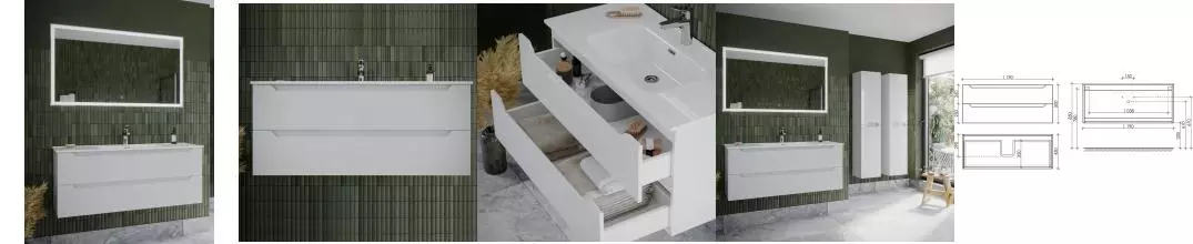 Мебель для ванной подвесная «Sancos» Norma 2.0 120 белая глянцевая