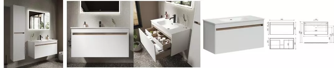 Мебель для ванной подвесная «Sancos» Smart 100 белая глянцевая Мебель для ванной подвесная «Sancos» Smart 100 белая глянцевая