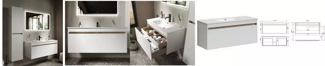 Мебель для ванной подвесная «Sancos» Smart 120 белая глянцевая Мебель для ванной подвесная «Sancos» Smart 120 белая глянцевая