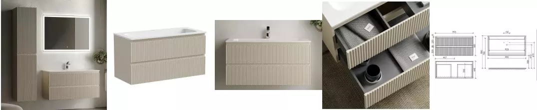 Мебель для ванной подвесная «Sancos» Snob R 100 Beige Soft