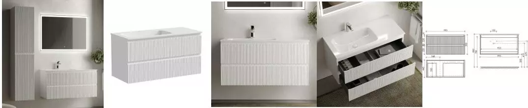 Мебель для ванной подвесная «Sancos» Snob R 100 Bianco левая/правая