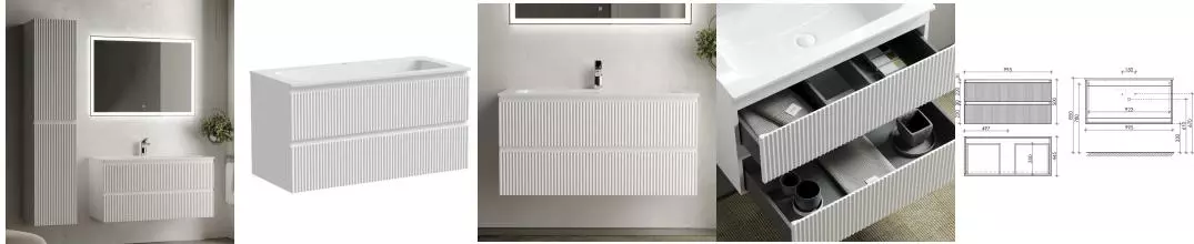 Мебель для ванной подвесная «Sancos» Snob R 100 Bianco