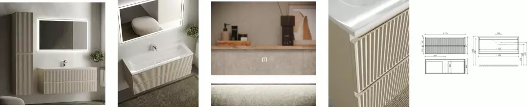 Мебель для ванной подвесная «Sancos» Snob R 120 Beige Soft