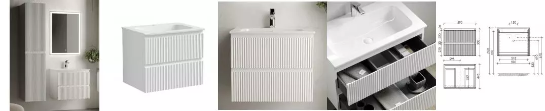 Мебель для ванной подвесная «Sancos» Snob R 60 Bianco