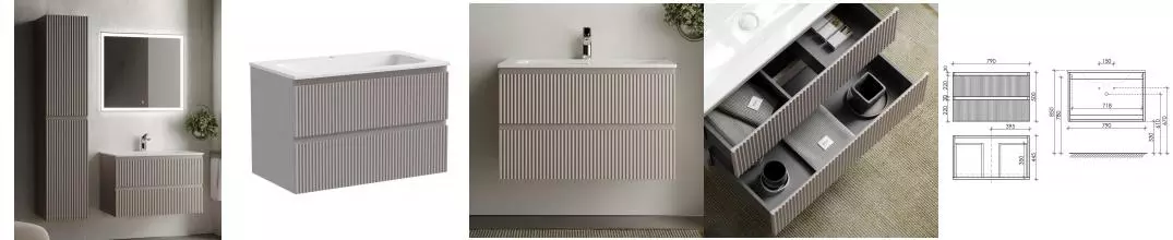 Мебель для ванной подвесная «Sancos» Snob R 80 Doha Soft