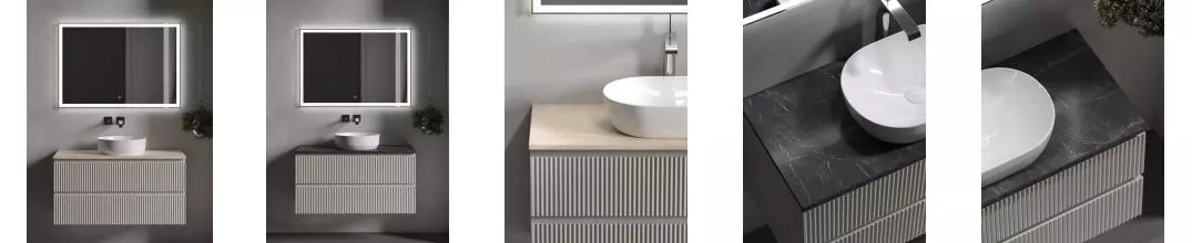 Мебель для ванной подвесная «Sancos» Snob R 100 со столешницей Beige Soft