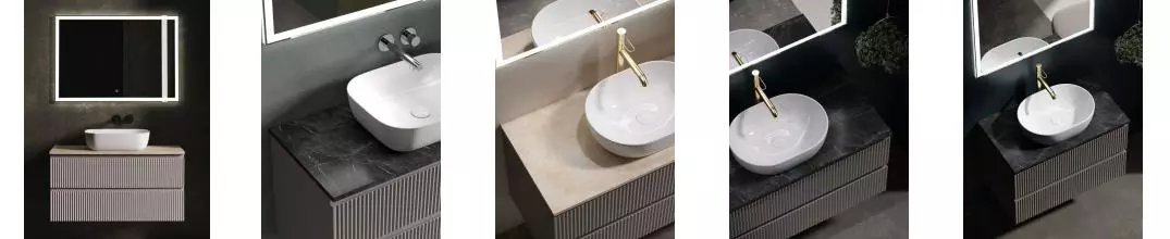 Мебель для ванной подвесная «Sancos» Snob R 100 со столешницей Doha Soft