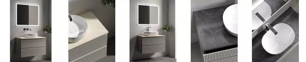Мебель для ванной подвесная «Sancos» Snob R 80 со столешницей Beige Soft