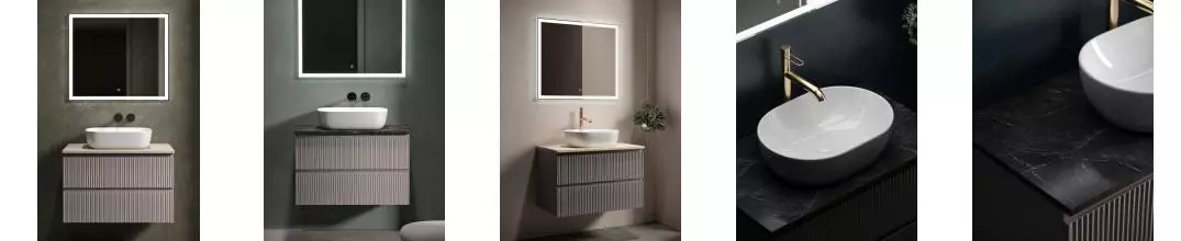 Мебель для ванной подвесная «Sancos» Snob R 80 со столешницей Doha Soft