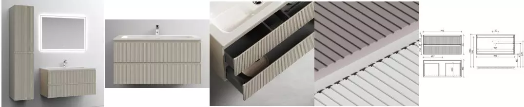 Мебель для ванной подвесная «Sancos» Snob T 100 Beige Soft