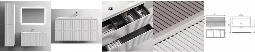 Мебель для ванной подвесная «Sancos» Snob T 100 Bianco