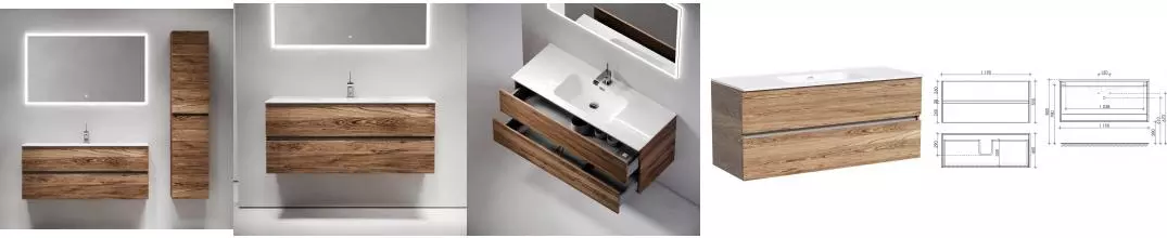 Мебель для ванной подвесная «Sancos» Urban 120 дуб чарльстон