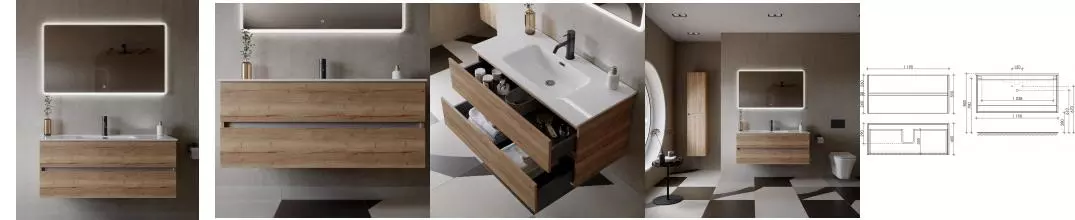 Мебель для ванной подвесная «Sancos» Urban 120 дуб галифакс натуральный