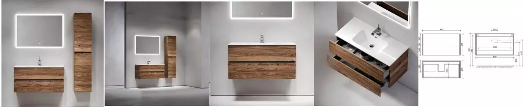 Мебель для ванной подвесная «Sancos» Urban 100 дуб чарльстон