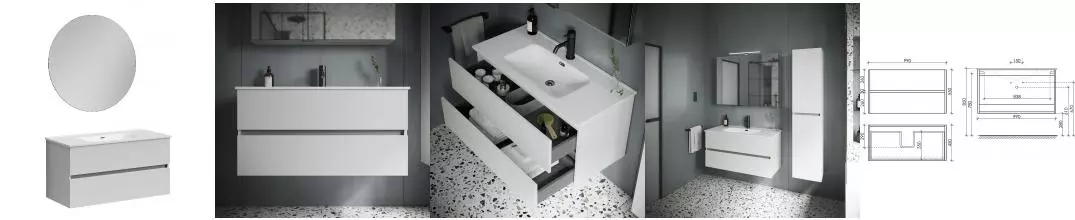 Мебель для ванной подвесная «Sancos» Urban 100 белая