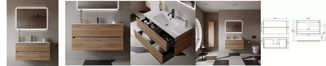 Мебель для ванной подвесная «Sancos» Urban 100 дуб галифакс натуральный