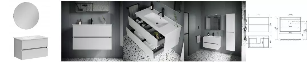 Мебель для ванной подвесная «Sancos» Urban 80 белая