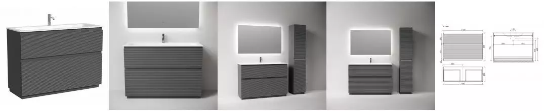 Тумба с раковиной «Sancos» Folk Floor 120 (Element 121/45) grey soft Тумба с раковиной «Sancos» Folk Floor 120 (Element 121/45) grey soft