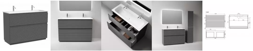 Тумба с раковиной «Sancos» Folk Floor 120 (Element 121/46-2) grey soft Тумба с раковиной «Sancos» Folk Floor 120 (Element 121/46-2) grey soft