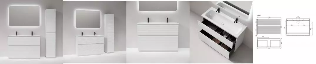 Мебель для ванной «Sancos» Folk Floor 120 белая матовая