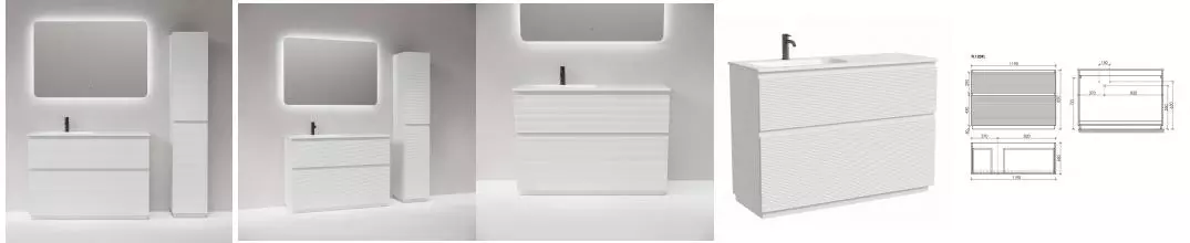 Мебель для ванной «Sancos» Folk Floor 120 белая матовая левая/правая