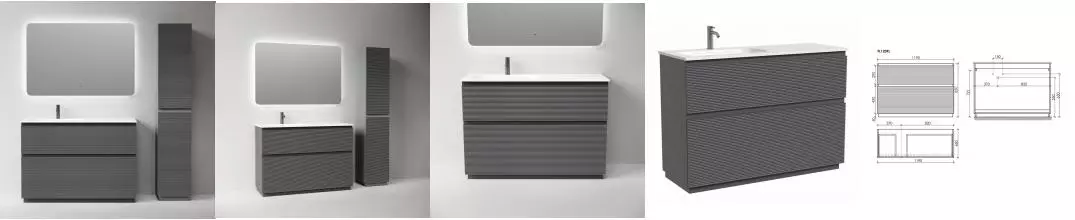 Мебель для ванной «Sancos» Folk Floor 120 grey soft левая/правая