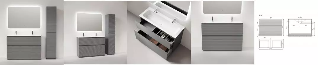 Мебель для ванной «Sancos» Folk Floor 120 ergraut soft