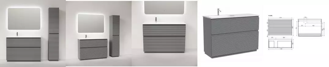 Мебель для ванной «Sancos» Folk Floor 120 ergraut soft левая/правая