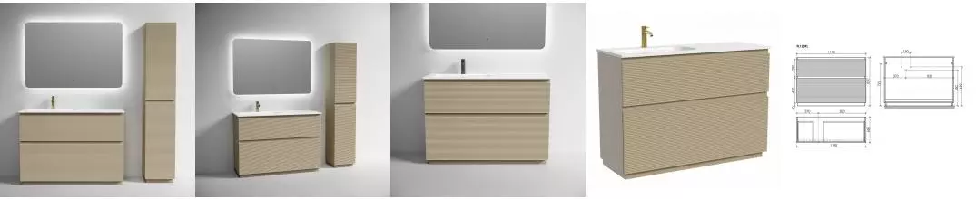 Мебель для ванной «Sancos» Folk Floor 120 капучино левая/правая