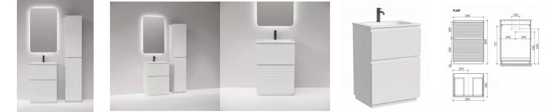 Мебель для ванной «Sancos» Folk Floor 60 белая матовая