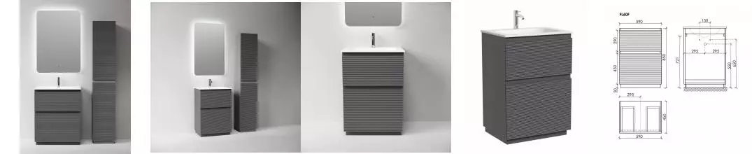 Мебель для ванной «Sancos» Folk Floor 60 grey soft