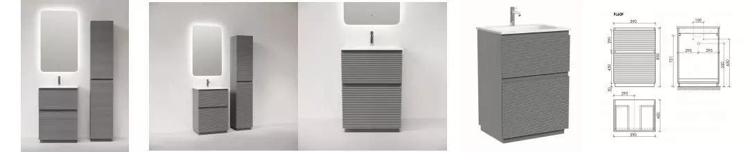 Мебель для ванной «Sancos» Folk Floor 60 ergraut soft Мебель для ванной «Sancos» Folk Floor 60 ergraut soft