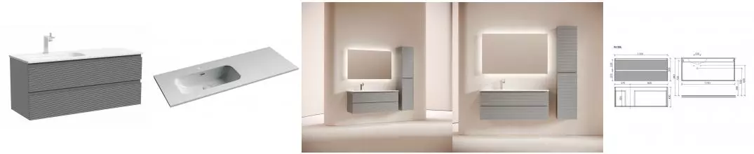 Тумба с раковиной «Sancos» Folk 120 (Element CN7006L 121/47) подвесная ergraut soft левая