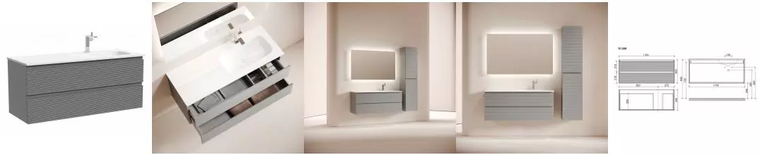 Тумба с раковиной «Sancos» Folk 120 (Grace CN7021 121/46) подвесная ergraut soft правая