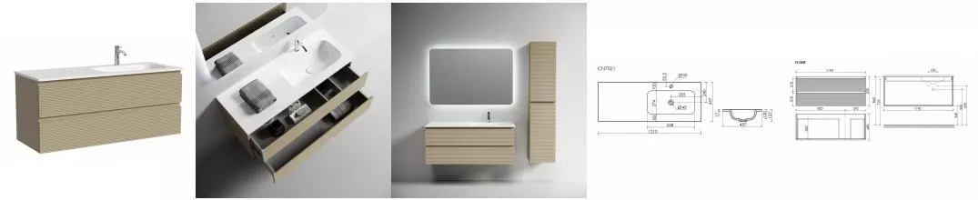 Тумба с раковиной «Sancos» Folk 120 (Grace CN7021 121/46) подвесная капучино правая