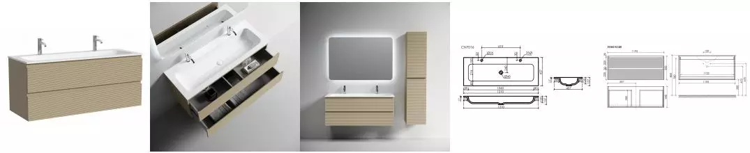 Тумба с раковиной «Sancos» Folk 120 (Element 121/46-2) подвесная капучино