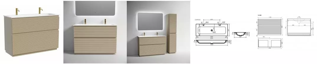 Тумба с раковиной «Sancos» Folk Floor 120 (Element 121/46-2) капучино