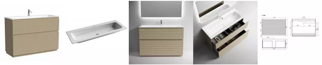 Тумба с раковиной «Sancos» Folk Floor 120 (Element 121/45) капучино