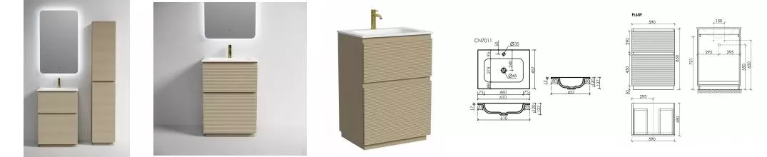 Мебель для ванной «Sancos» Folk Floor 60 капучино Мебель для ванной «Sancos» Folk Floor 60 капучино